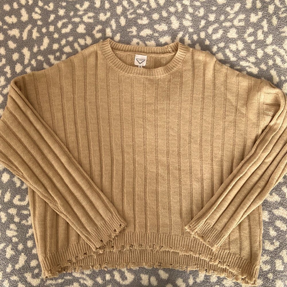 Freshman 1996 tan distressed sweater XL